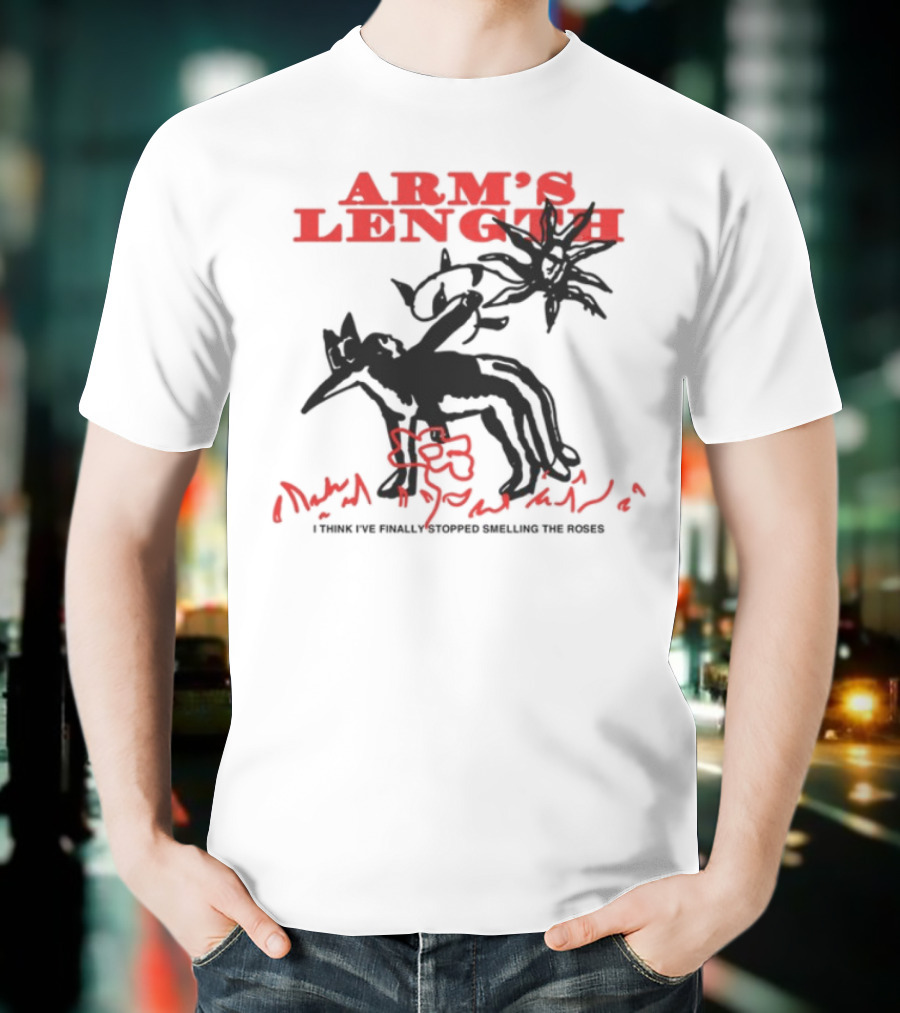 Arm's Length Wolf Red Flower Mystery T-Shirt