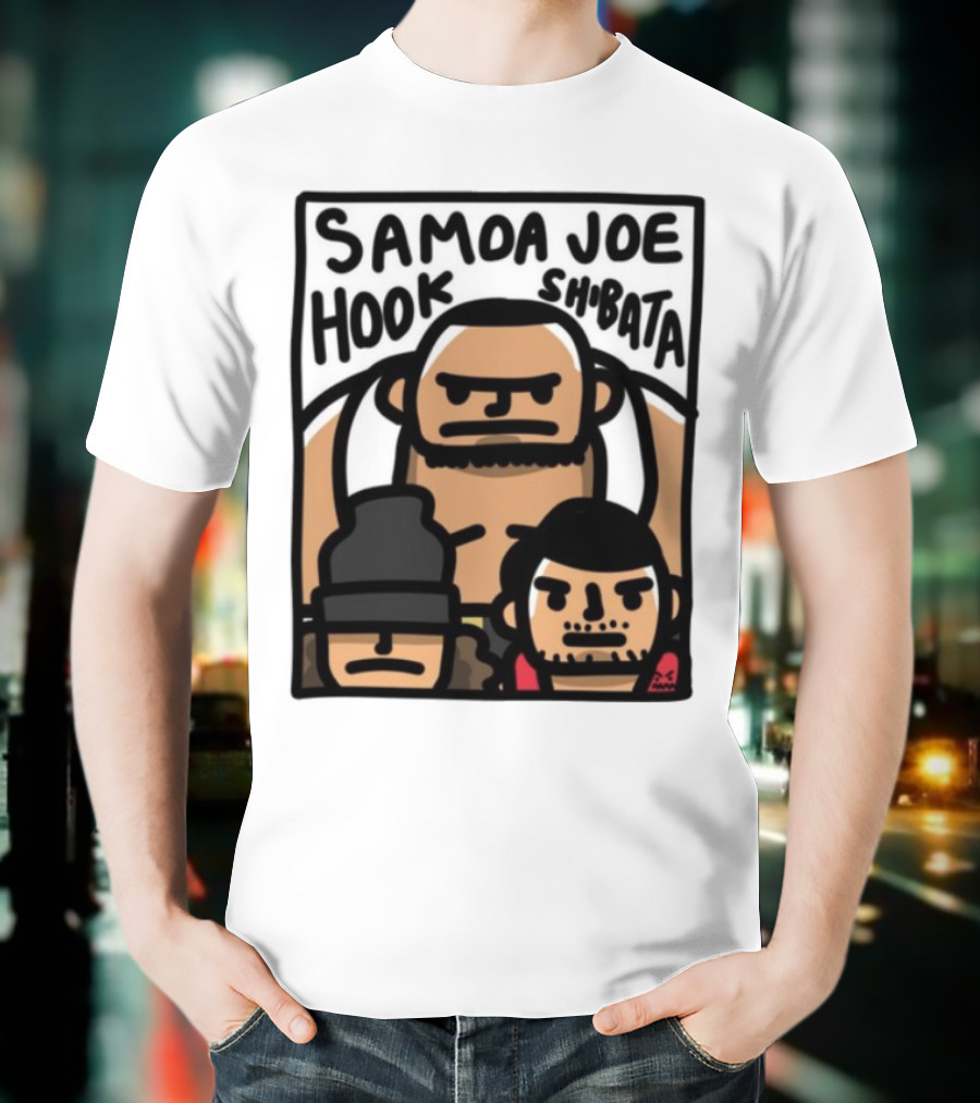 Samoa Joe Hook Shibata Cartoon Characters T-Shirt