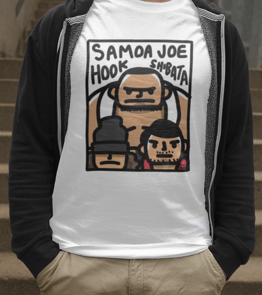 Samoa Joe Hook Shibata Cartoon Characters T-Shirt