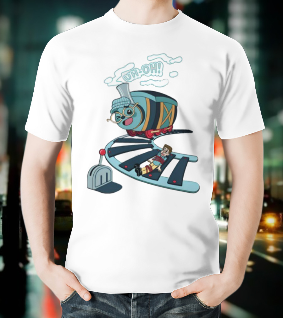 Tryguys Limited Edition Uh-Oh Trolley Problems T-Shirt