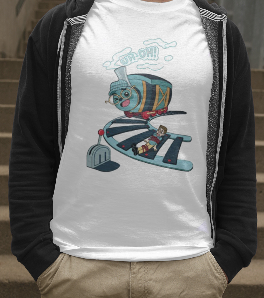 Tryguys Limited Edition Uh-Oh Trolley Problems T-Shirt