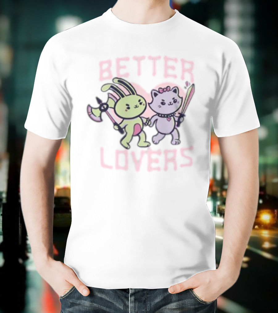 BETTER LOVERS Bunny And Cat With Weapons T-Shirt