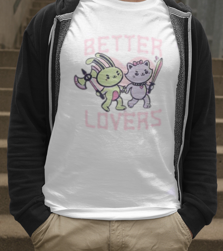 BETTER LOVERS Bunny And Cat With Weapons T-Shirt