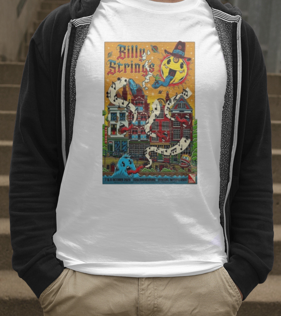 Billy Strings TivoliVredenburg Utrecht Netherlands October 7-8 2025 Music Festival Psychedelic Cityscape Design T-Shirt