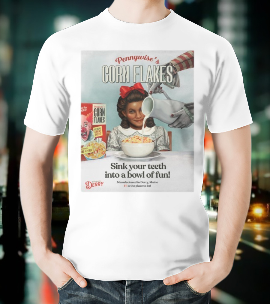 Pennywise’s Corn Flakes Sink Your Teeth Into A Bowl Of Fun IT Welcome To Derry October 26 2025 T-Shirt