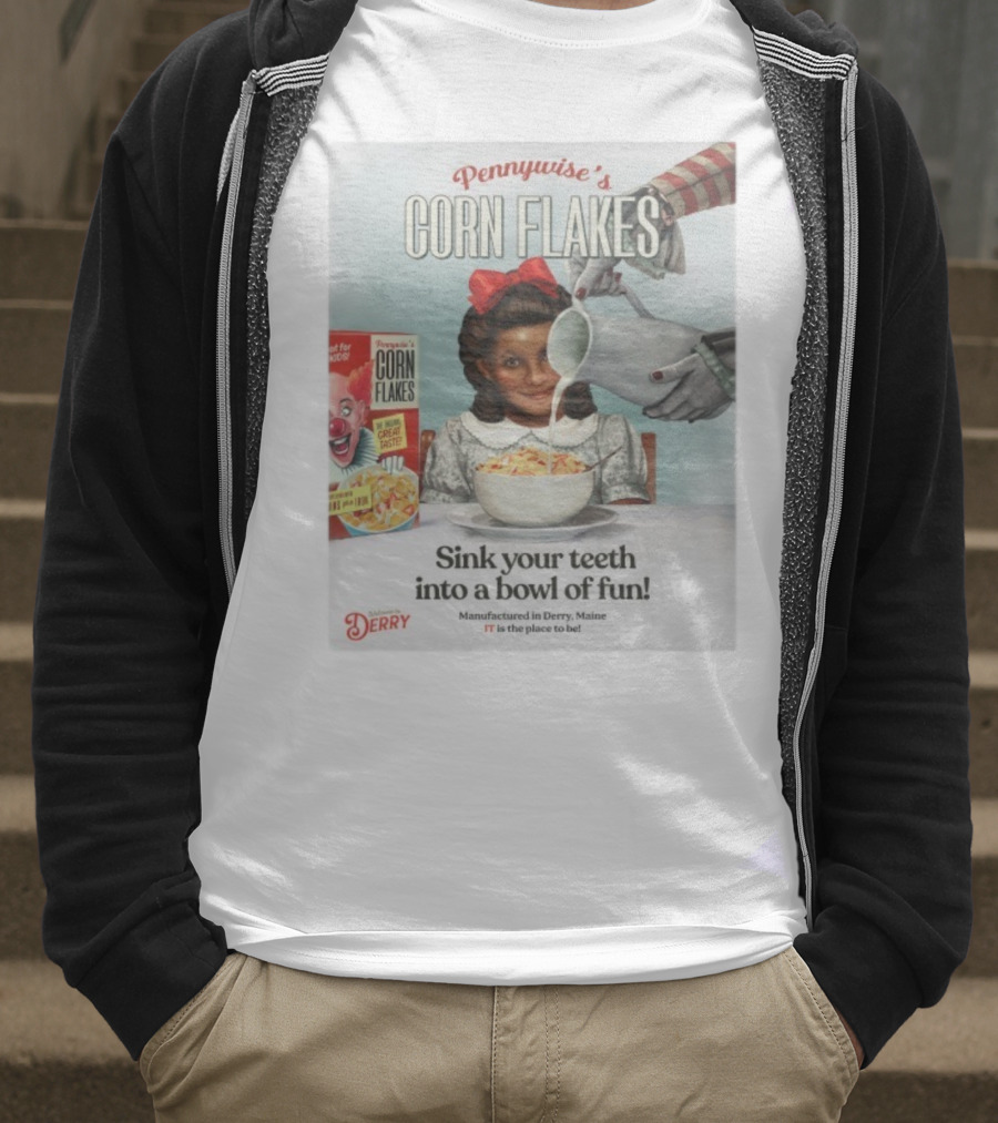 Pennywise’s Corn Flakes Sink Your Teeth Into A Bowl Of Fun IT Welcome To Derry October 26 2025 T-Shirt