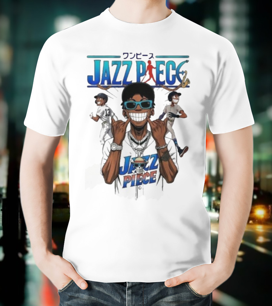 Jazz Piece One Piece New York Yankees MLB Collaboration T-Shirt