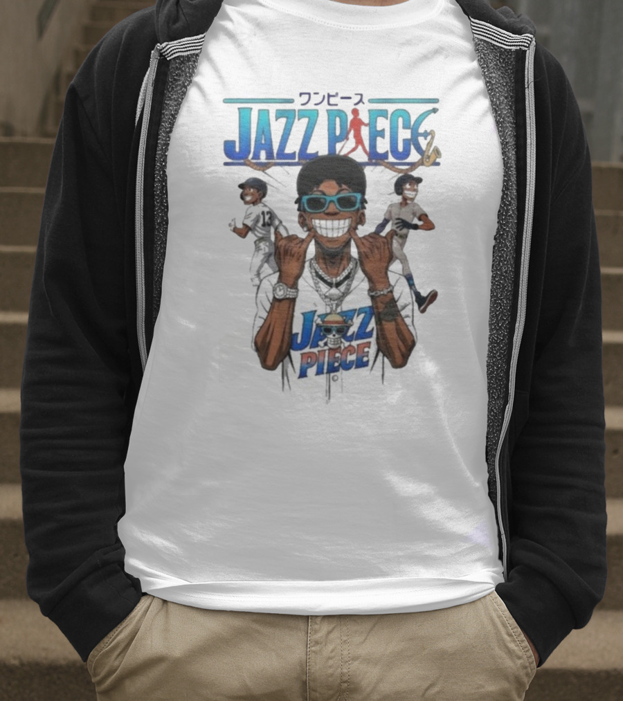 Jazz Piece One Piece New York Yankees MLB Collaboration T-Shirt