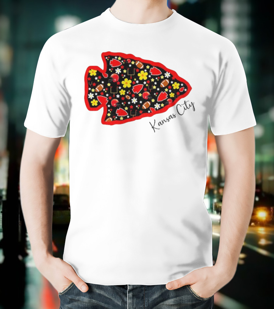 Kansas City Chiefs NFL Football 2025 Pattern Arrowhead T-Shirt