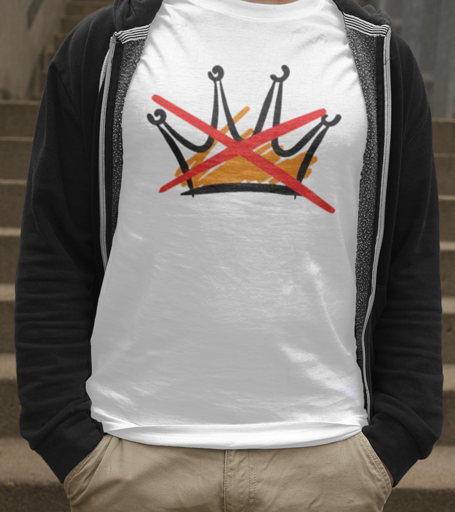 No Kings Symbol Strike Through Monarchy Protest T-Shirt