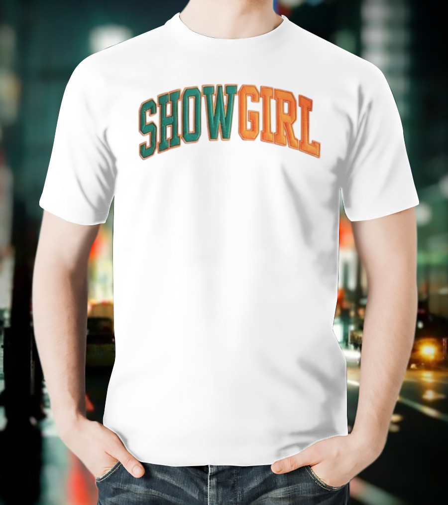 Orange Gradient Show Girl Retro Bold Text T-Shirt