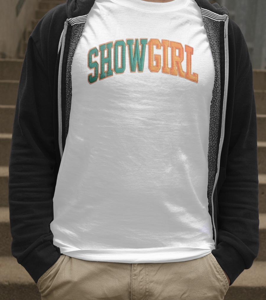 Orange Gradient Show Girl Retro Bold Text T-Shirt
