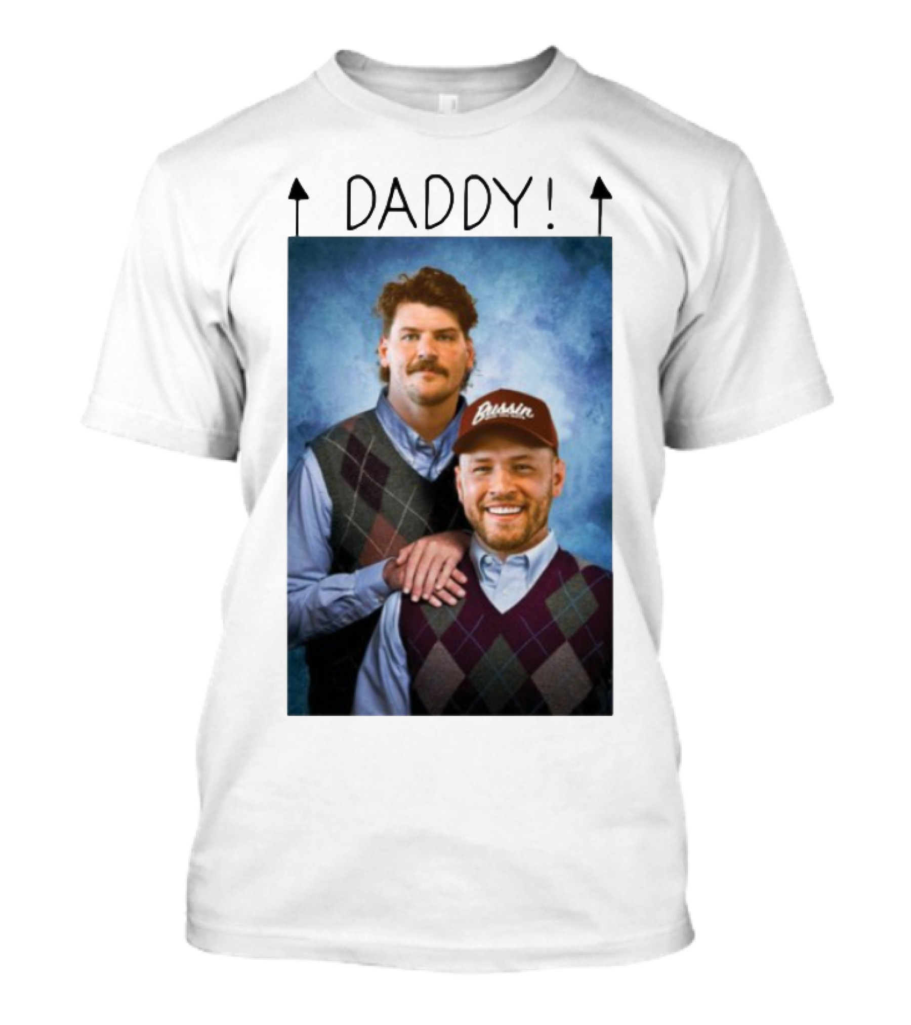 Bussin With The Boys Daddy Vertical Argyle Sweater Duo T-Shirt