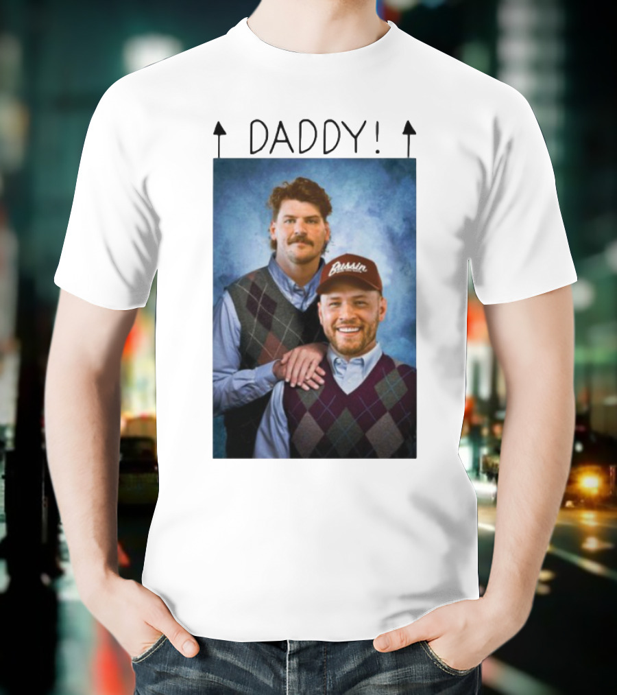 Bussin With The Boys Daddy Vertical Argyle Sweater Duo T-Shirt