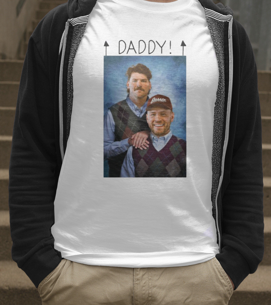 Bussin With The Boys Daddy Vertical Argyle Sweater Duo T-Shirt