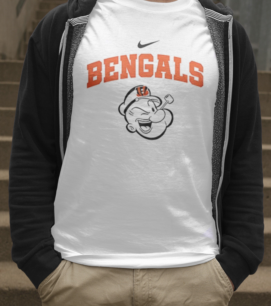 Cincinnati Bengals Popeye Collaboration I Yam What I Yam Football Fan Apparel T-Shirt