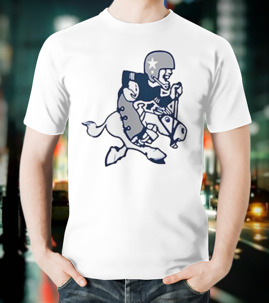 Dallas Cowboys Retro Horseback Rider With Aztec Motifs T-Shirt