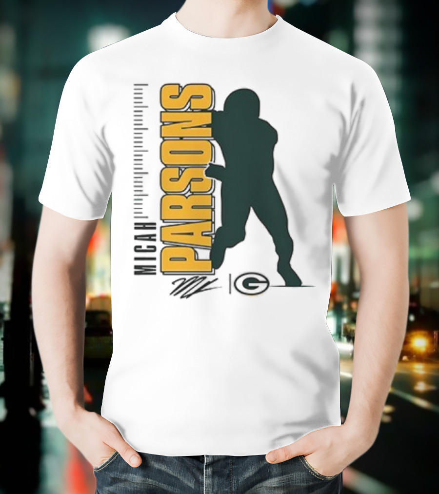 Green Bay Packers Micah Parsons Signature Silhouette T-Shirt