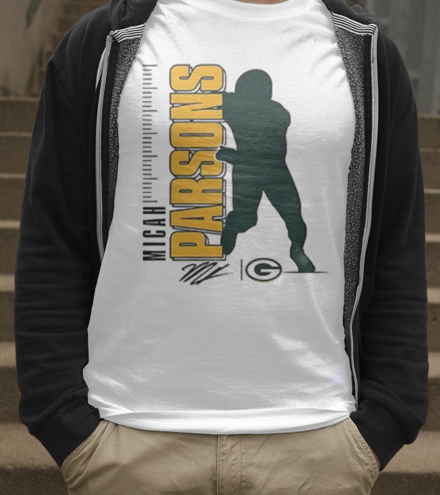 Green Bay Packers Micah Parsons Signature Silhouette T-Shirt