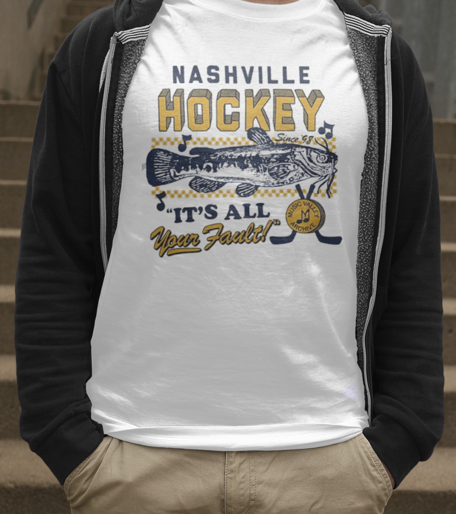 Nashville Hockey It's All Your Fault Mustard Catfish Music Valley Archive T-Shirt