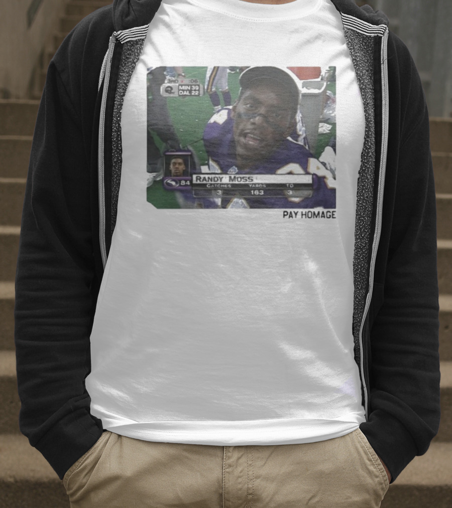 Randy Moss Minnesota Vikings 84 Pay Homage Catches Yards TO T-Shirt