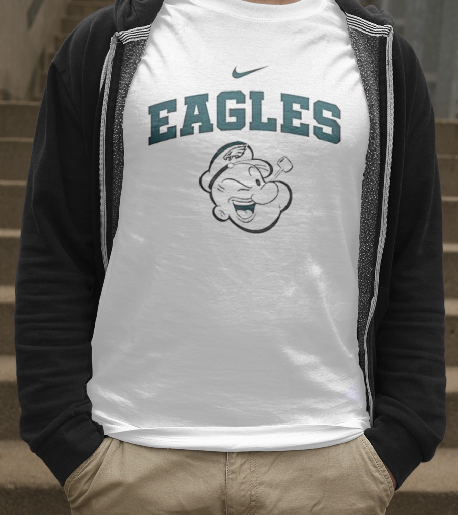 Philadelphia Eagles X Popeye I Yam What I Yam Nike Collaboration T-Shirt
