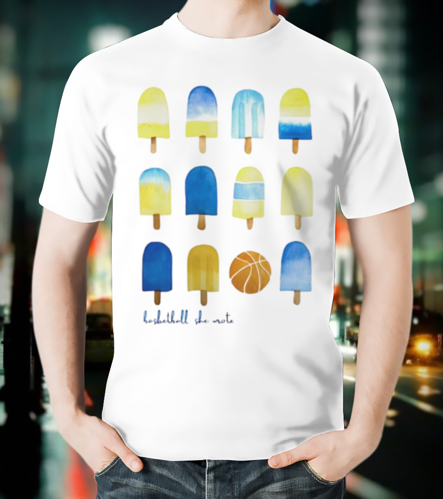 Quintessential Basketball She Wrote Ice Cream Popsicles T-Shirt