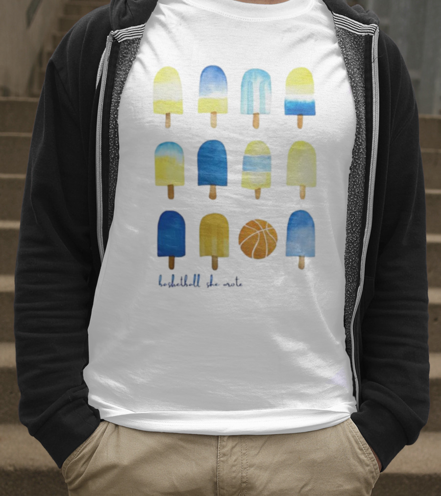 Quintessential Basketball She Wrote Ice Cream Popsicles T-Shirt