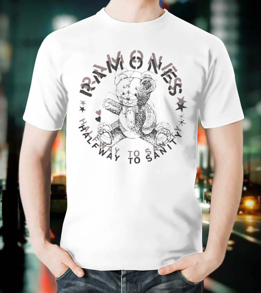 Ramones Halfway To Sanity Bear Graphic T-Shirt