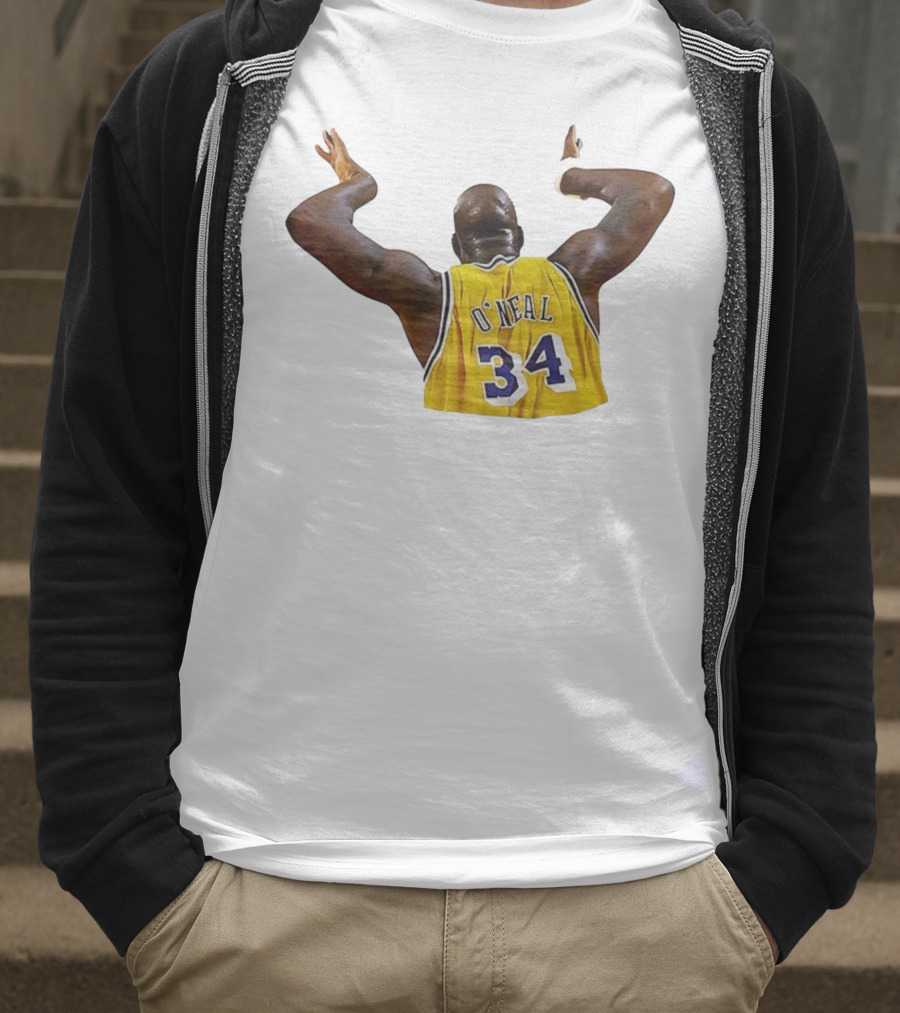 Shaquille O'Neal 34 Los Angeles Lakers Basketball Iconic Celebration T-Shirt