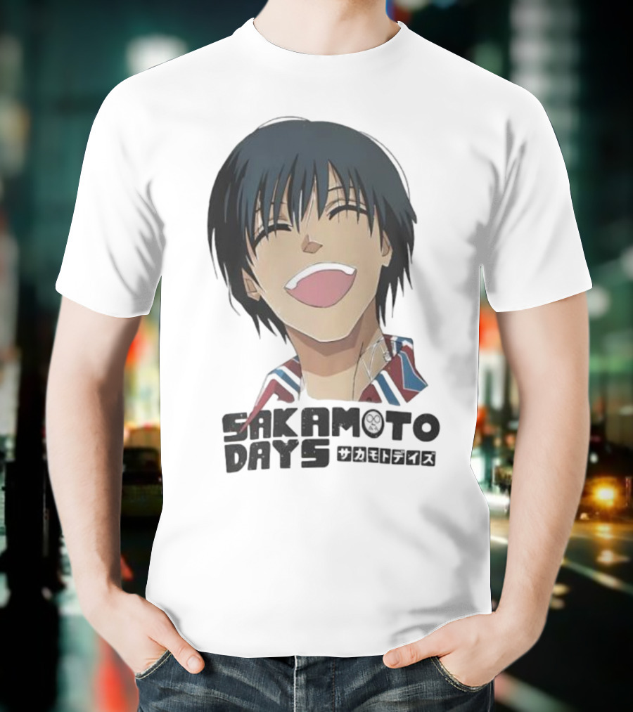 Sakamoto Days Yoichi Nagumo Anime Series Character Laughing Expression T-Shirt