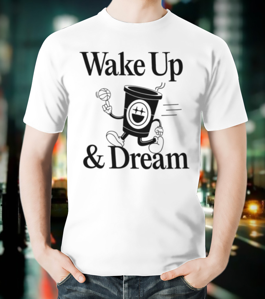 Enjoy Bigface Wake Up & Dream Coffee Cup Character T-Shirt
