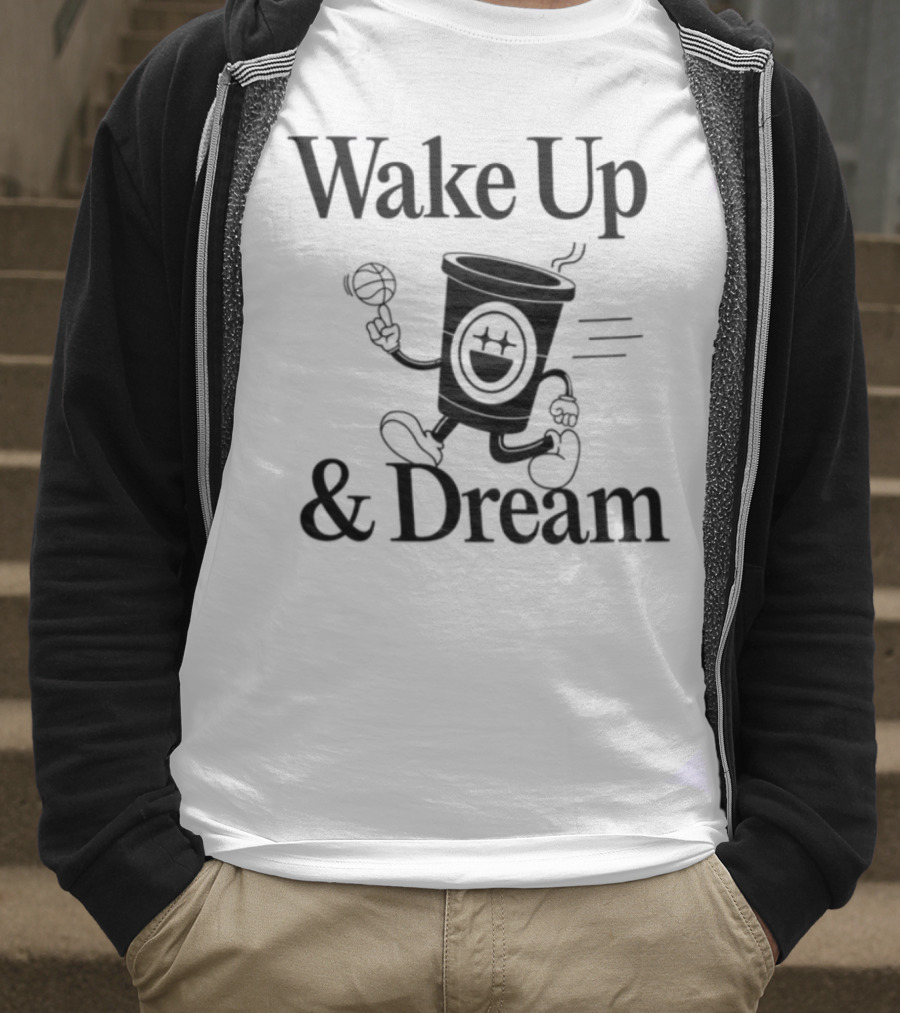 Enjoy Bigface Wake Up & Dream Coffee Cup Character T-Shirt
