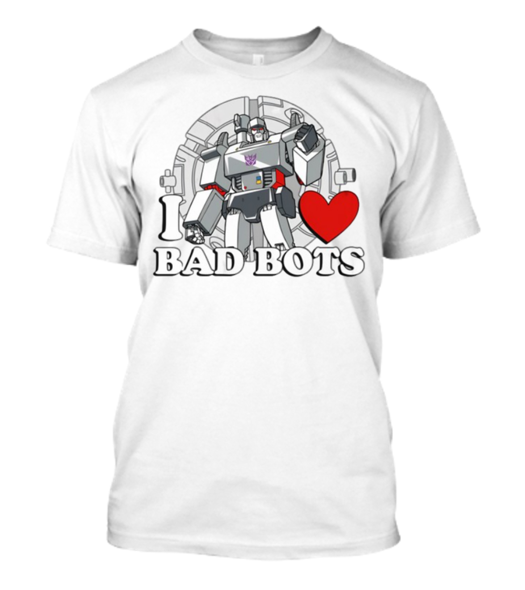 I Love Bad Bots Megatron Fan Favorite Retro 80s Style T-Shirt