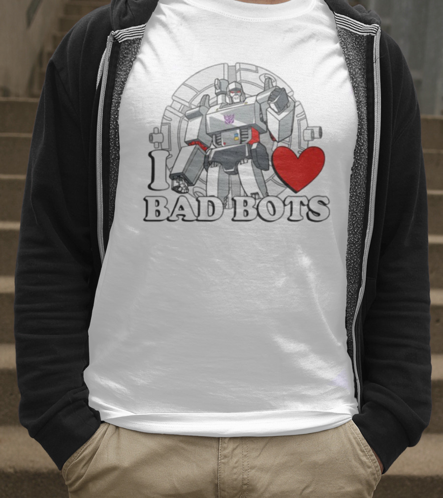 I Love Bad Bots Megatron Fan Favorite Retro 80s Style T-Shirt