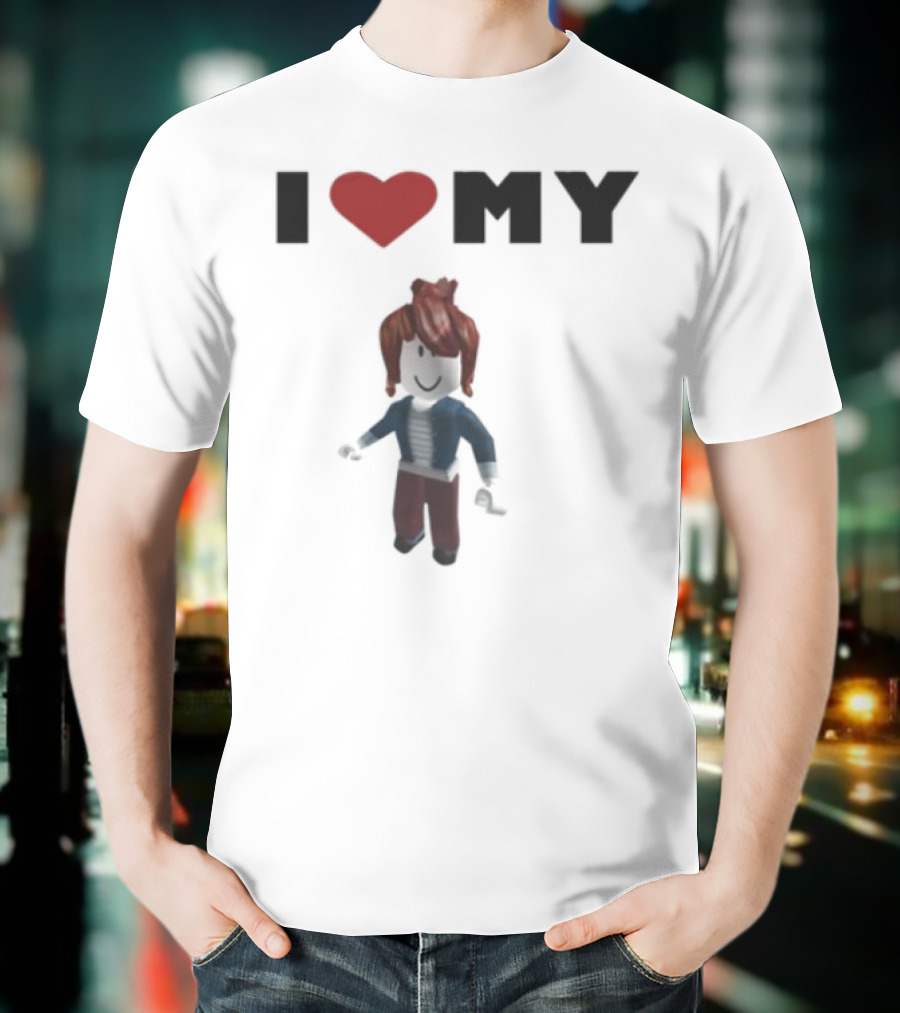 I Love My Rblx Gf Avatar Red Heart T-Shirt