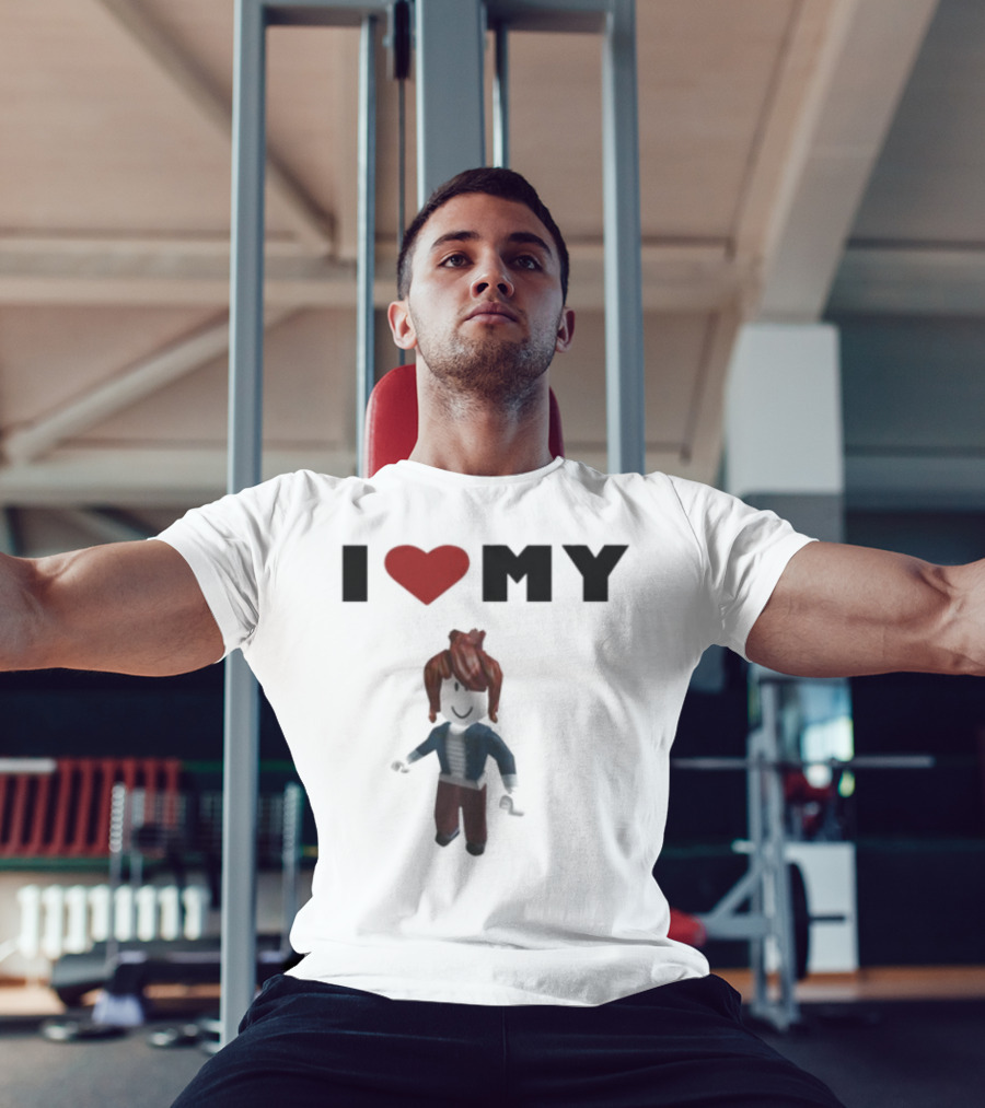 I Love My Rblx Gf Avatar Red Heart T-Shirt