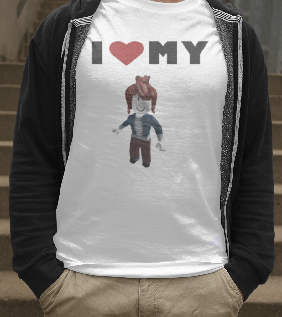 I Love My Rblx Gf Avatar Red Heart T-Shirt