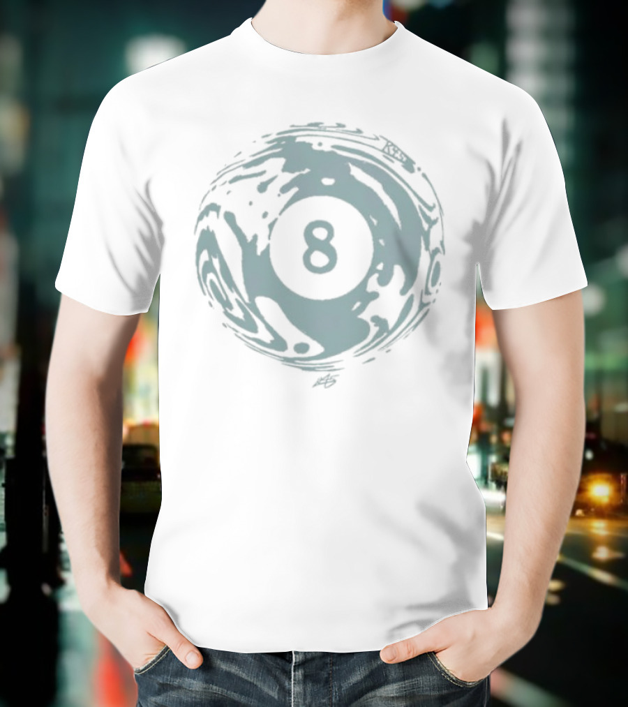 K45ink Uzumaki Swirl 8 Ball Design T-Shirt