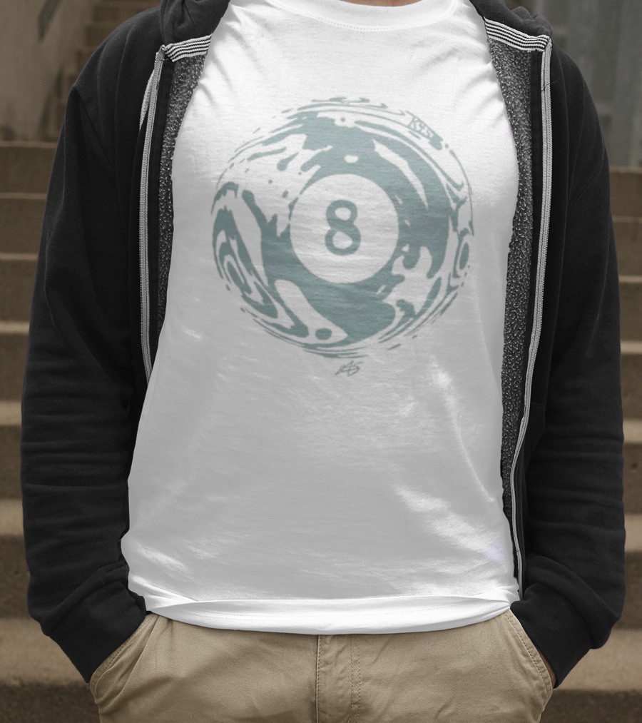 K45ink Uzumaki Swirl 8 Ball Design T-Shirt