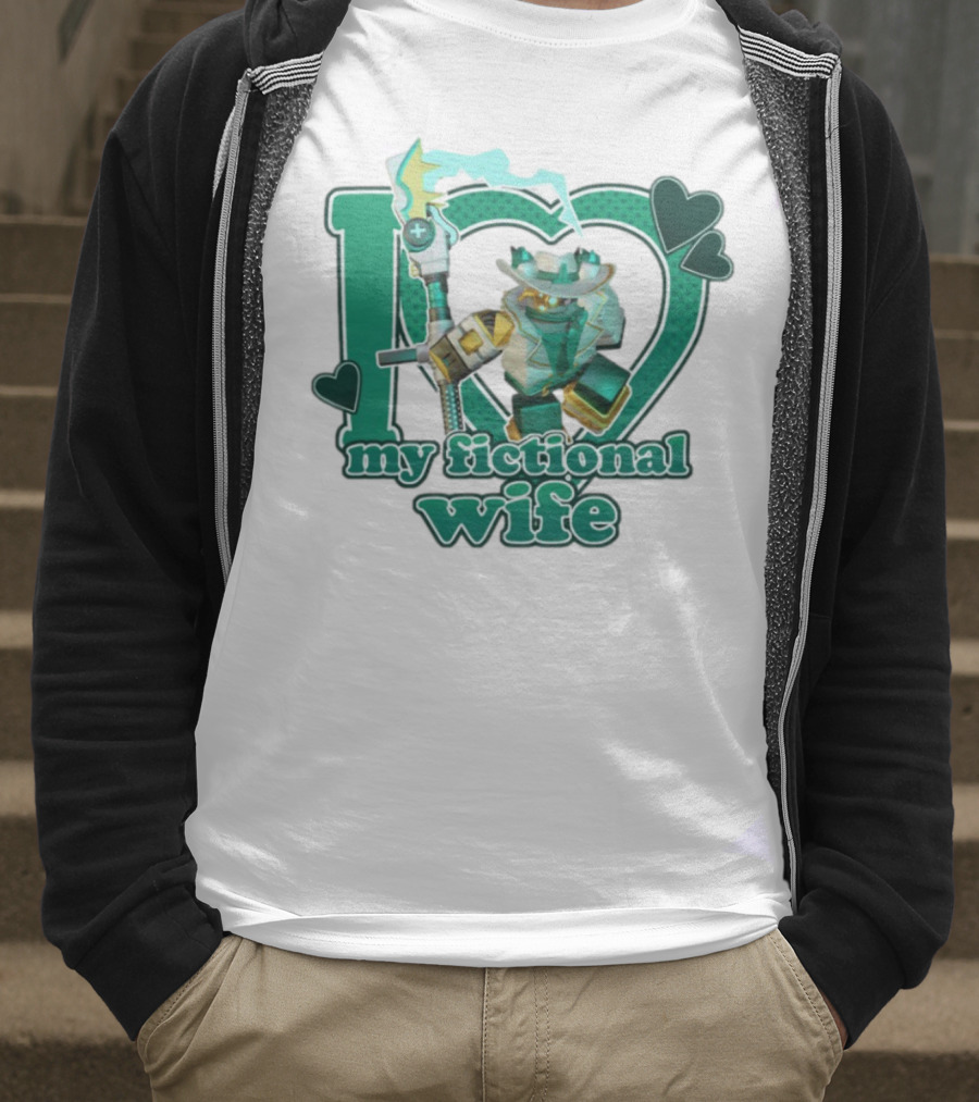 Kimmada Phighting Scythe I Love My Fictional Wife Iconic Robot And Heart Design T-Shirt