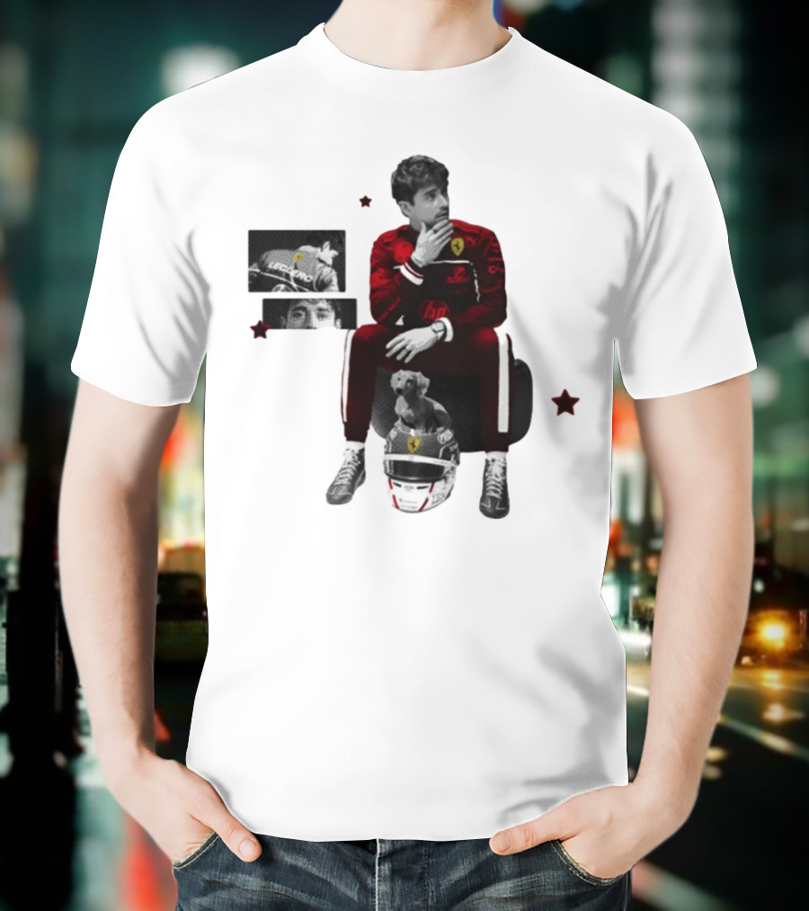 Lilisdsigns Charles Leclerc Ferrari Racing Red Outfit 16 Fan Memorabilia T-Shirt