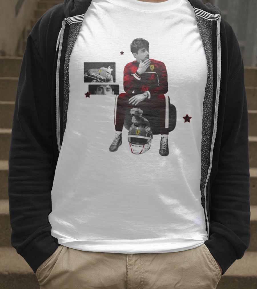 Lilisdsigns Charles Leclerc Ferrari Racing Red Outfit 16 Fan Memorabilia T-Shirt