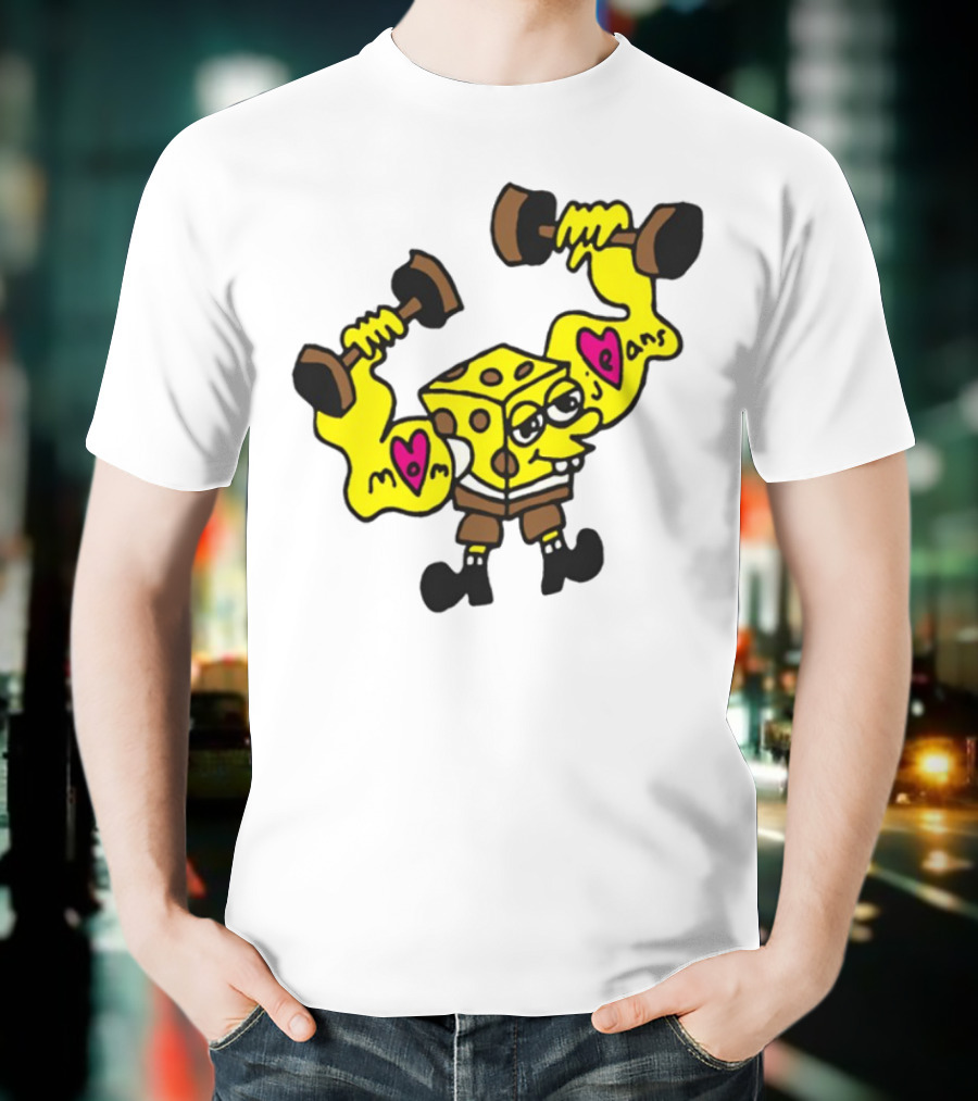 Musclebob Lovepants Mom Jeans Spongebob Dumbells T-Shirt