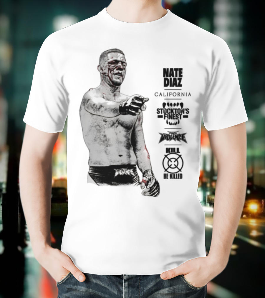 Nate Diaz Stockton California Pride Fighter Authentic Merchandise T-Shirt