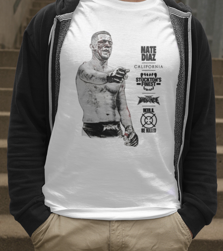 Nate Diaz Stockton California Pride Fighter Authentic Merchandise T-Shirt