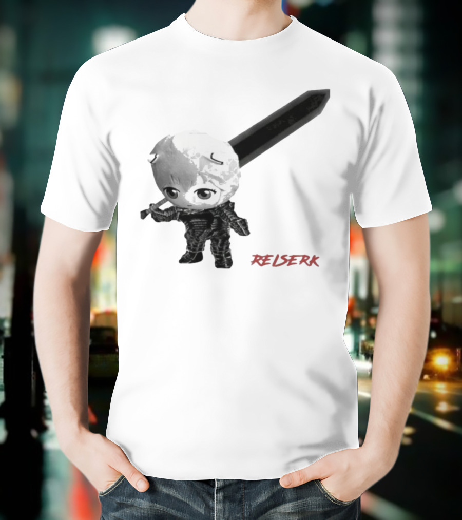 Ayanami Rei X Berserk Rei-Serk Crossover Character With Sword T-Shirt