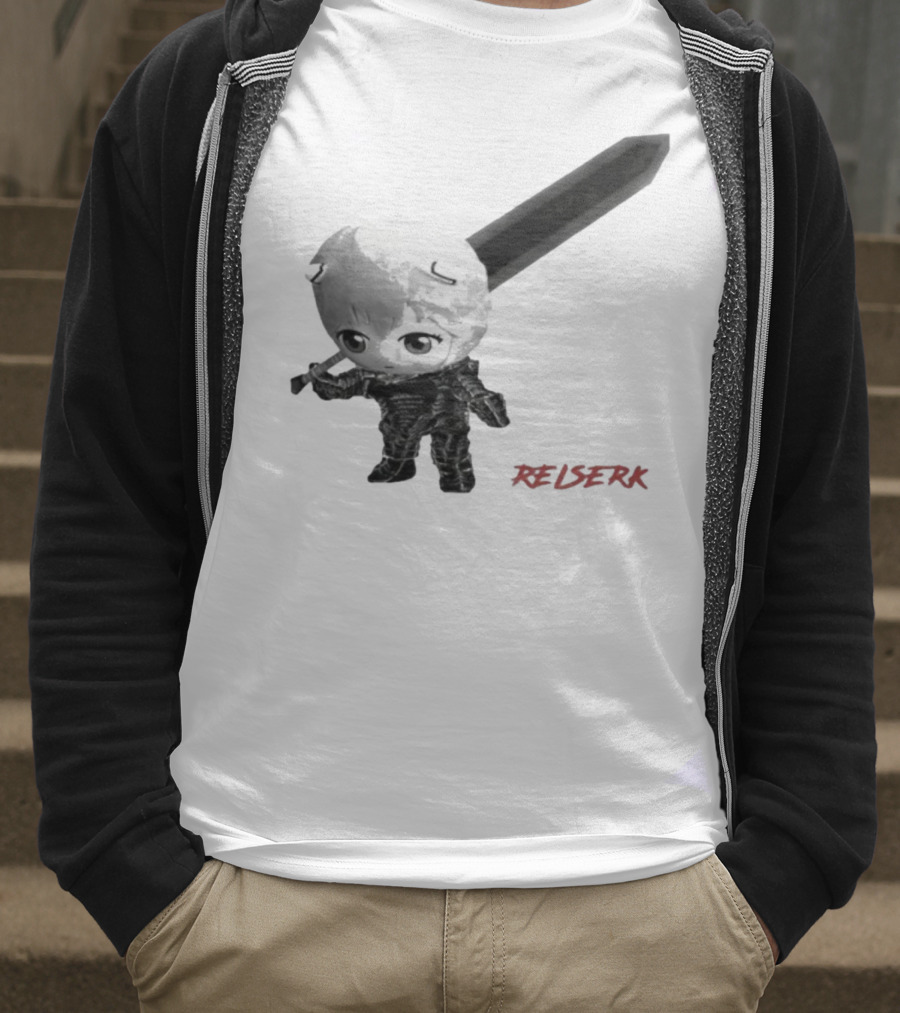 Ayanami Rei X Berserk Rei-Serk Crossover Character With Sword T-Shirt