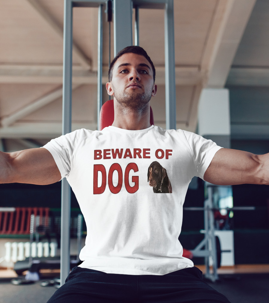BEWARE OF DOG Meme Vintage Humor T-Shirt