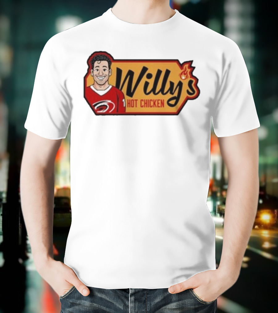 Carolina Hurricanes Willy's Hot Chicken Hockey Theme T-Shirt